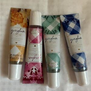 Bath & Body Works Gingham Lip Gloss Collection - Gold, Pink, Green, Blue